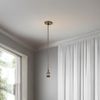 CGC Lighting Indoor Ceiling Adjustable Pendant and Matching Ceiling Rose Light Fitting E27 (Antique Brass)
