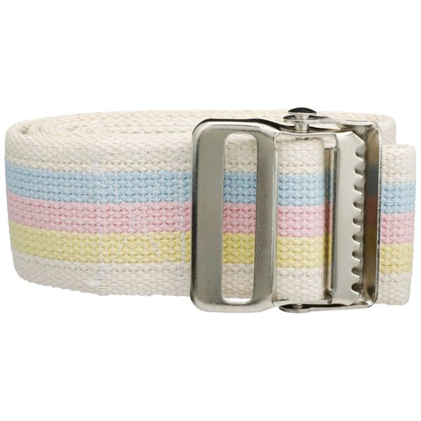 McKesson Gait Belt, Transfer and Walking, Heavy Duty with Metal Buckle, Pastel Stripe, 60 in, 1 Count