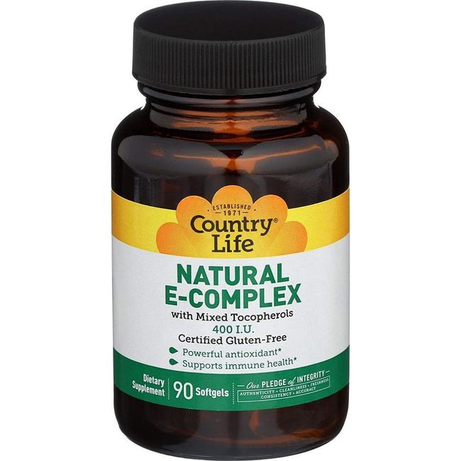 Vitamin E 400IU using country life 90 softgels of mixed tocopherol purchased directly from USA