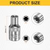 sourcing map 4pcs E-Torx Socket 1/4" Drive E5 External Torx Deep Socket CR-V 6 Point Spline Socket Star Female Bit Socket for Auto Repairs Home Maintenance DIY Hand-Making 1" Length