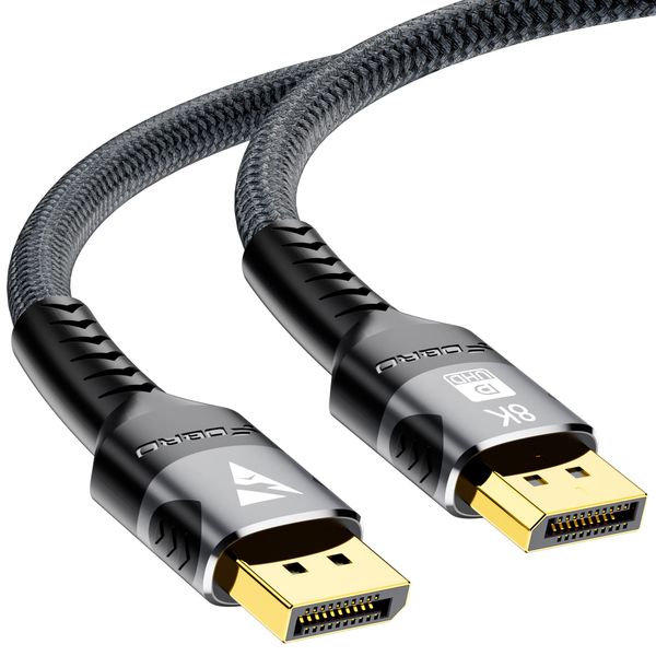 FDBRO 8K DisplayPort Cable 1.4 Gaming 8K@60HZ 4K@144Hz High Speed 32.4Gbps DP to DP Cable with HDR Support Displayport Cable, Suitable for Laptop/HDTV/Display/Graphics Card(2m)