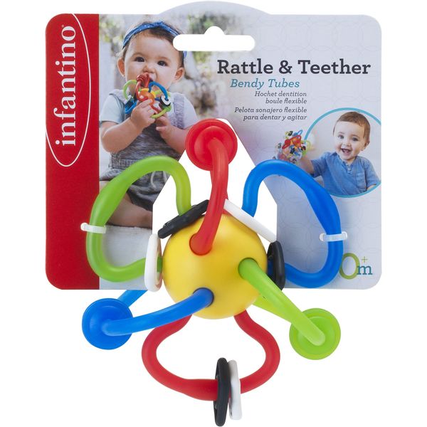 INFANTINO Multi Sensory Teether and Rattle, Multi colour