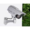 com-four® 2x camera dummy for outside - dummy camera with wall bracket - solar security camera with LED for the house - security camera dummy (02 pieces)