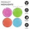 Party Essentials Hard Plastic 6-Inch Round Party/Dessert Plates, Assorted Neon, 40-Count