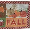 Long Tapestry Table Runner, 12"x70",FALL,HARVEST PATCHWORK, LEAVES & PUMPKINS,HC