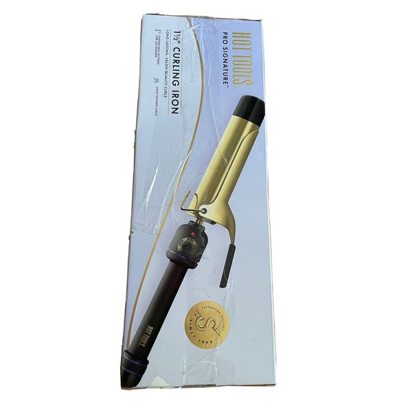 Hot Tools Pro Signature Gold Curling Iron  Long-Lasting, Defined Curls, 1 1/2"