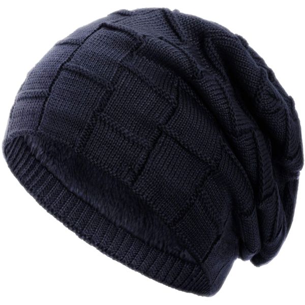 Compagno warm gefütterte Beanie Wintermütze Flechtmuster unifarben oder meliert Einheitsgröße Mütze
