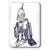 3dRose Cute funny Robot Using Vacuum Cleaner Technology AI... - Light Switch Covers (lsp-382630-1)