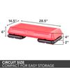The Step Circuit Size Aerobic Platform, Circuit Size Steppers for Exercise with Two Risers, Red