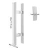 Silver H-shaped Double Sided Mirror Polishing Push Pull Door Handle 450*40*10mm