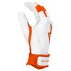 BRUCE BOLT Chrome Series Short Cuff Orange Batting Glove - Orange Small