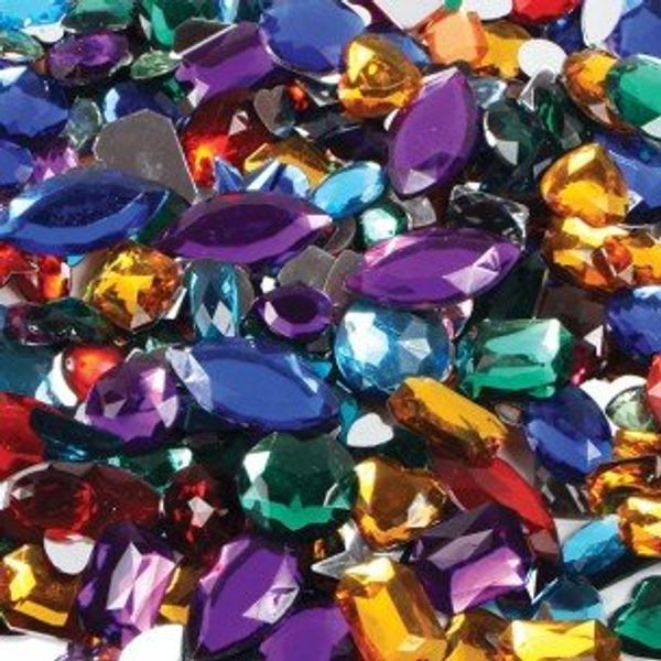 Creation Station 500 g Approximately 800 Acrylic Gemstones, Assorted Colours