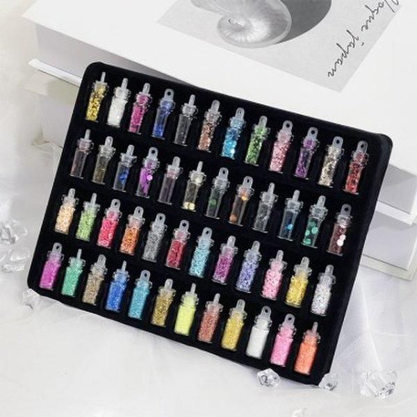 [10 by 10] Self-nail toenail manicure nail art glitter glitter powder 48-piece set