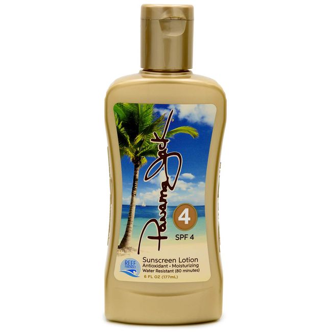 Panama Jack Sunscreen Tanning Lotion - SPF 4, Reef-Friendly, PABA, Paraben, Gluten & Cruelty Free, Antioxidant Moisturizing Formula, Water Resistant (80 Minutes), 6 FL OZ (Pack of 2)