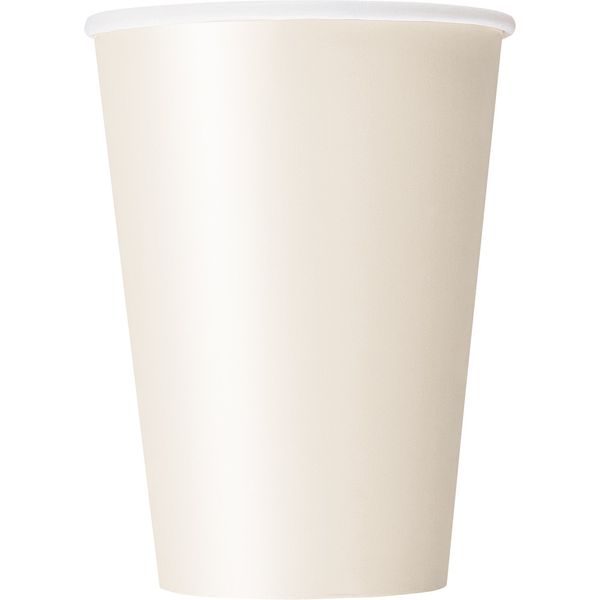 Plain Ivory Disposable Paper Cups - 12 oz, Pack of 10 - Ideal for Parties, Picnics, & All Occasions