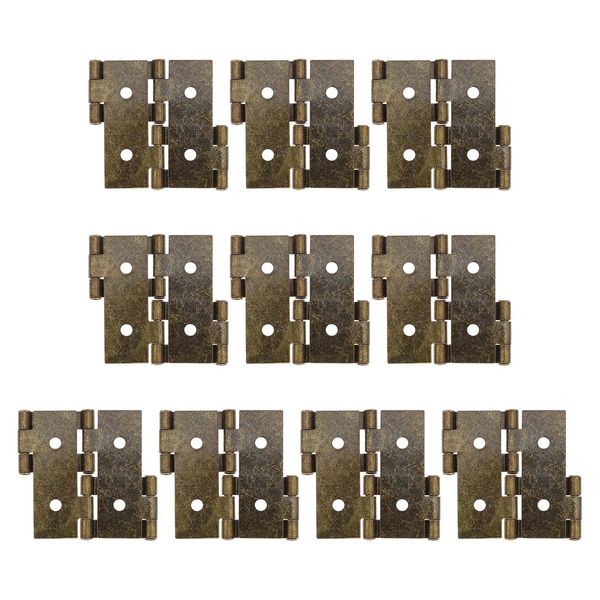 DOITOOL 10pcs Double Door and Window Hinges Spring Door Hinges Kitchen Cabinet Hinges Shutter Hinges Fold Screen Hinges Self Closing Cabinet Hinges Iron Key