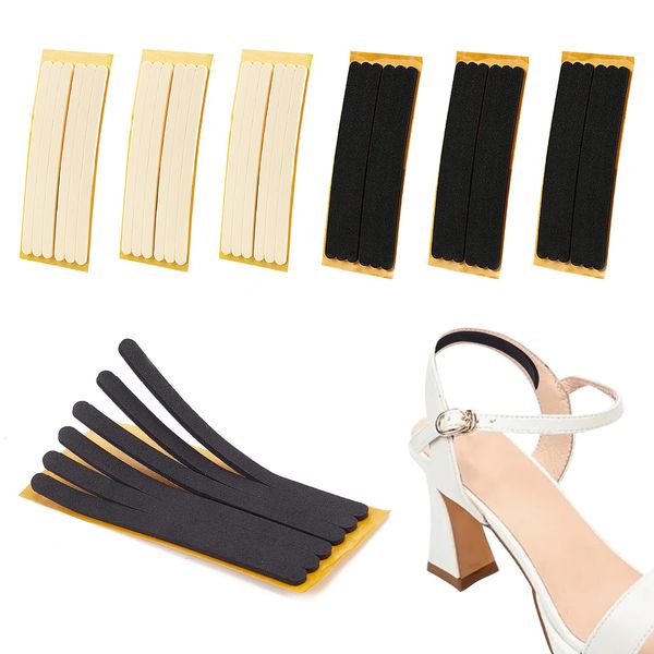 NICENEEDED 6 Pcs Shoe Strap Cushion Inserts, Comfort Slingback Heel Grips, Self-Adhesive Heel Pads Stop Slipping Straps Foot Protectors Thin Stripes Shoe Insoles Heels for High Heels Loose Shoes