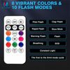 16Pcs Wireless LED Strobe Lights Remote 8 Colors USB Charging for Car Motorcycle