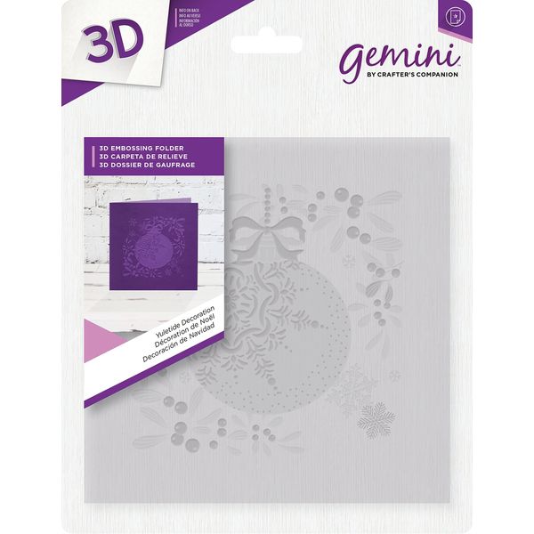 Gemini Yuletide Decoration 3D Embossing Folder, 6 x 6-Inch