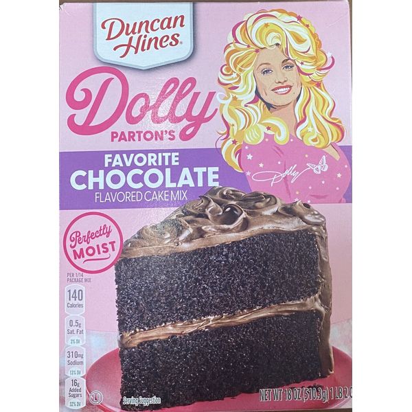 Duncan Hines Dolly Parton's Perfectly Moist FAVORITE CHOCOLATE Cake Mix 18oz Box