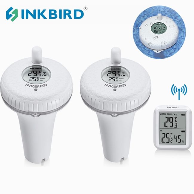 Inkbird Wireless Pool Thermometer and Receiver Set, Updated Version  Floating Thermometer with Easy Read Display, Thermometer for Swimming Pool,  Hot