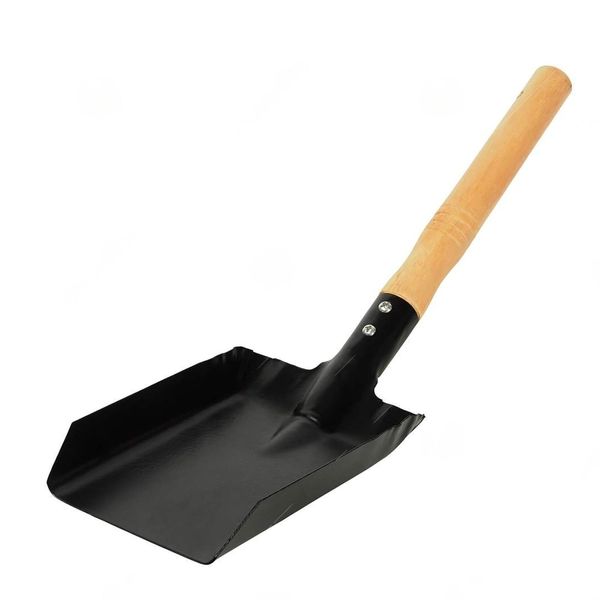 PNJB, Grill Ash Pan Metal Dustpan, Carbon Steel Fireplace Coal Ash Shovel with Wooden Handle, Dustpan Coal Shovel Fireplace Cleaning, Accessories Garden Hand Tools with Hand Brush Included.