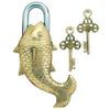 Purpledip Fish Shaped Antique Handcrafted Brass Padlock for Security,Big Sized (10277)