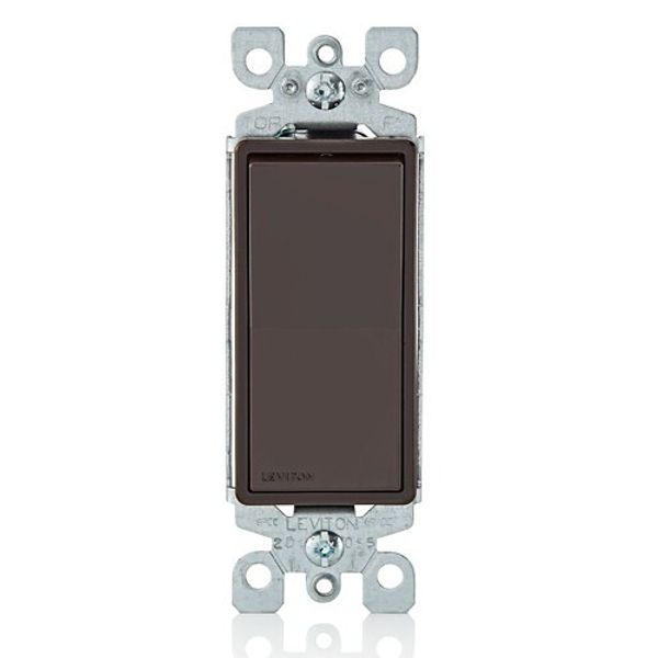 Leviton 5601-2 15 Amp, 120/277 Volt, Decora Rocker Single-Pole AC Quiet Switch,