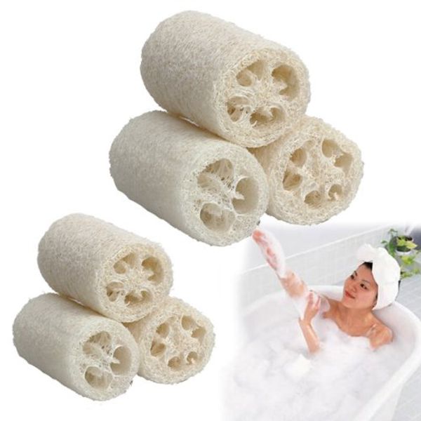 Vktech 3PCS Natural Loofah Bath Body Shower Sponge Scrubber (Small)