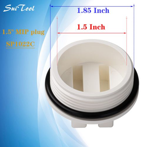 SuiTool 2 Pack 1.5" Threaded Pool Spa Return Winterizing Plug with O-Ring for Winterizing Pools, SP1022C Pool Filter Drain Plug During Winter Season
