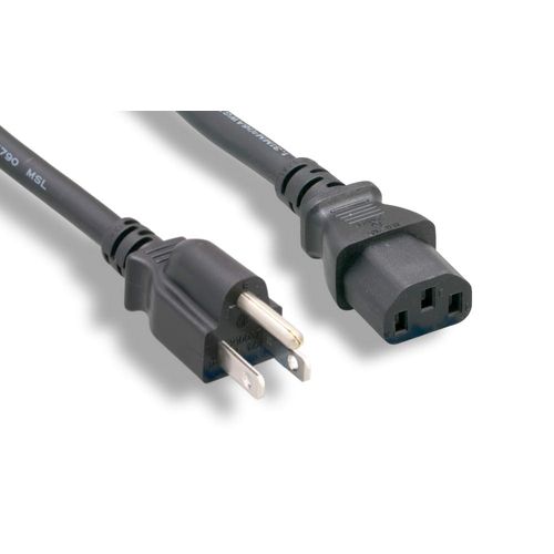 Cablelera 6' Shielded North American Power Cord, 5-15P to IEC60320 C13, SVT, Black (ZADA13PC-06)