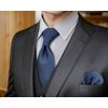 Shlax&Wing Business Neckties Mens Tie Solid Blue Classic Extra Long XL Set