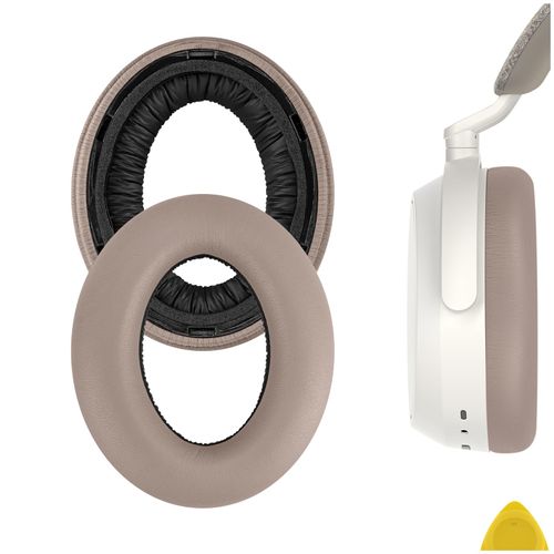 Geekria Earpads QuickFit Compatible Pads for Sennheiser Momentum 4 Wireless Over-Ear Headphones Pads Ear/Ear Cups (Protein Leather/Brown)