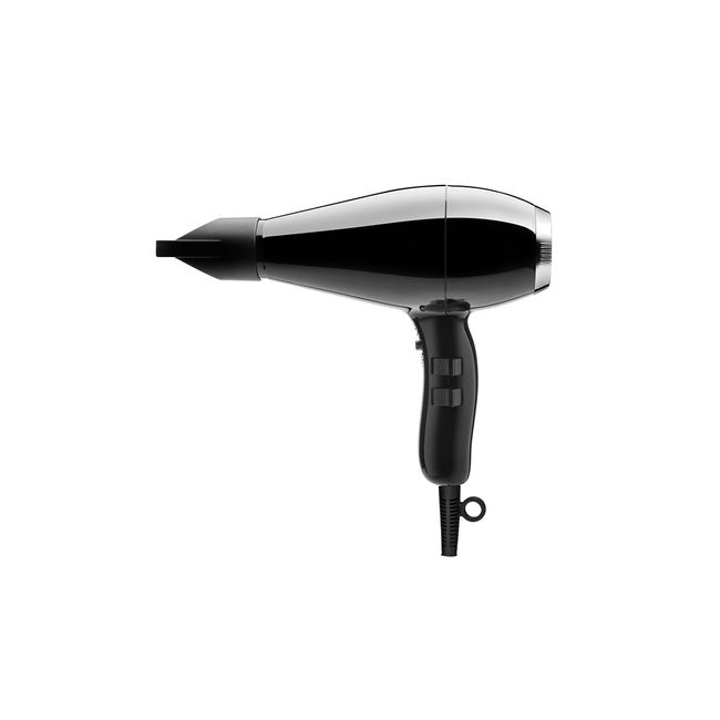 Elchim Milano Ceramic Hair Dryer Ultra Slim & Lightweight Salon Professional Blow Dryer and Ergonomic Design, Concentrator Included, Fast Drying, Quiet, Black/Silver, 2000 Watt