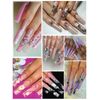 480PCS XXL Extra Long Nail Tips and Glue, 2 Packs C Curve Square False Nails Professional Set,10 Sizes Natural and Clear Straight Fake Nails,Full Cover Press on Nails Extension Kit for DIY Nail Art