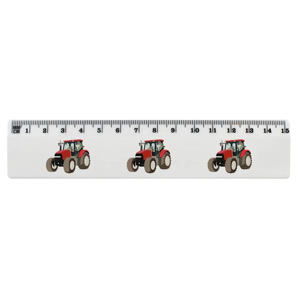 'Red Tractor' 15cm (6 Inch) White Plastic Ruler (RL00048886)