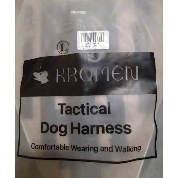 Kromen Tactical Dog Harness LARGE Black