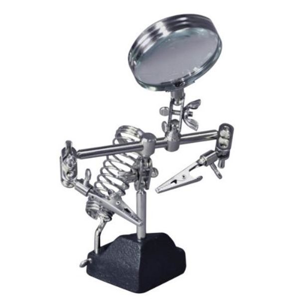 Helping Hands (Third Hand Magnifier) 60mm With Soldering Iron Stand (Boxed)