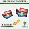 CREWSCREATIONS Multi-Surface Vinyl Sticker - 2 Count - Washington State Sunset Mountain - 5-Inch Rectangular Scenic Letter Print Sticker - 2 Pack