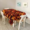 Walmsco Tablecloth Red flame Decor For Dining Room Kitchen Rectangular Table Cover 132 * 178cm