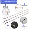 IHCEMIH 3 Piece Glasschain set glasses rope white