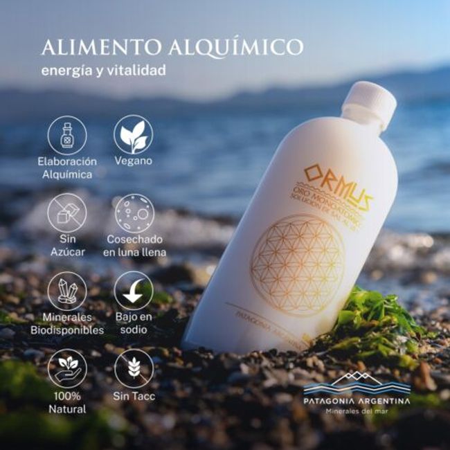 ORMUS ORO MONOATOMICO 500ML- SOLUCION MULTIMINERAL EXTRAIDA DE LAS SALES DEL MAR