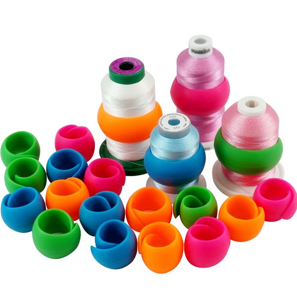 New brothread 20pcs Thread Spool Huggers/Spool Savers - Prevent Thread Tails from Unwinding - No Loose Ends for Sewing and Embroidery Machine Thread Spools