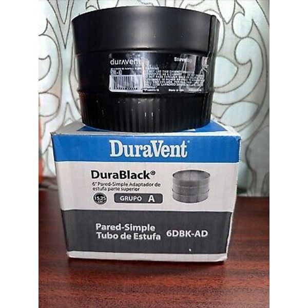 DuraBlack 6 in. Single-Wall Chimney Stove Pipe Adapter 6DBK-AD LIGHT SCRATCHES