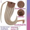 Hetto Ponytail Hair Extensions Ash Blonde mix #613 Blonde Ponytail Human Hair Extension Real Remy Ponytail Extensions Human Hair Natural Thick 18 Inch 80g