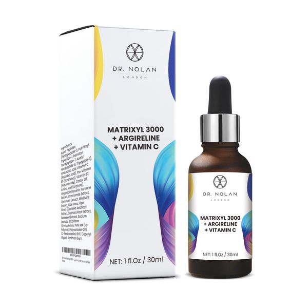 Dr Nolan Matrixyl 3000 + 20% Argireline + Vitamin C + Hyaluronic Acid – Anti-Aging Face Serum, Anti-Wrinkle Serum for Face, Neck and Hands, Lightweight