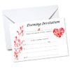 Pack of 10 Red Evening Wedding Invitations with envelopes.