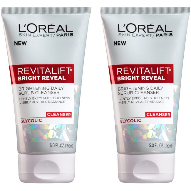 L'Oréal Paris Revitalift Bright Reveal Anti-Aging Facial Cleanser with Glycolic Acid, Exfoliates Dullness and Brightens Skin, 5 fl. oz (Pack of 2)