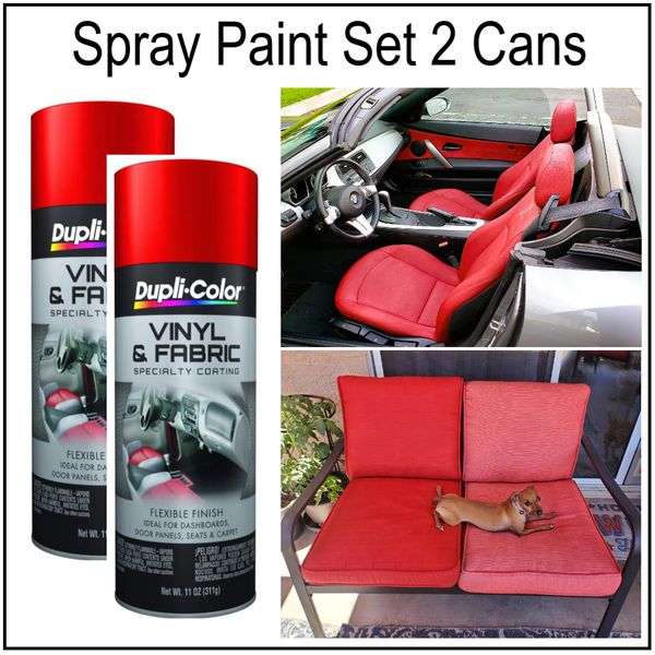 Seats Red Spray Paint Leather Vinyl Fabric Silicone Rubber Carpet Coating 2 Cans