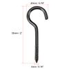 Sourcing Map 2" Eye Hooks - Self Tapping Screws, Screw-in Hanger, Eye-Shape Hooks, Black, 12pcs